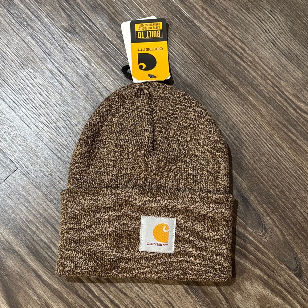 NWT Carhartt Heathered Brown Knit Beanie/toque